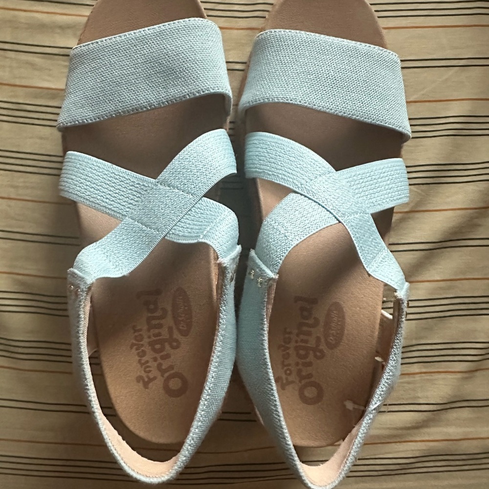 Light Blue Strappy Sandals Dr. Scholls